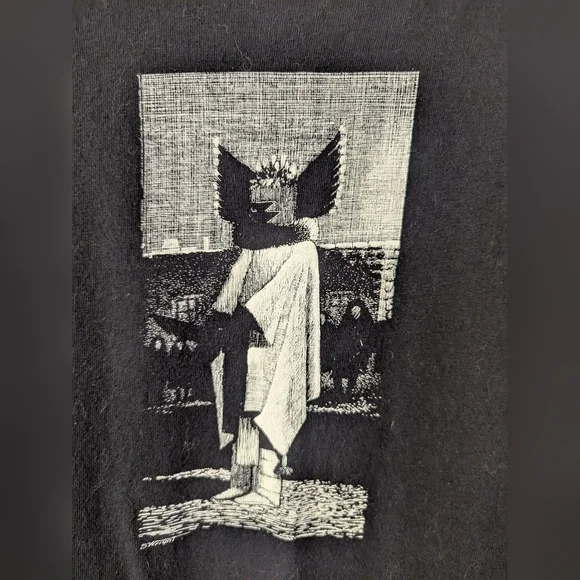 🖤 Fred Harvey Trading Company Black Graphic T-Shirt First Nations People - Picture 8 of 9